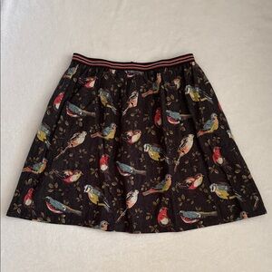 {VTG} Cath Kidston London | Garden Bird Print Cotton Pull On Skirt (M 6-8)